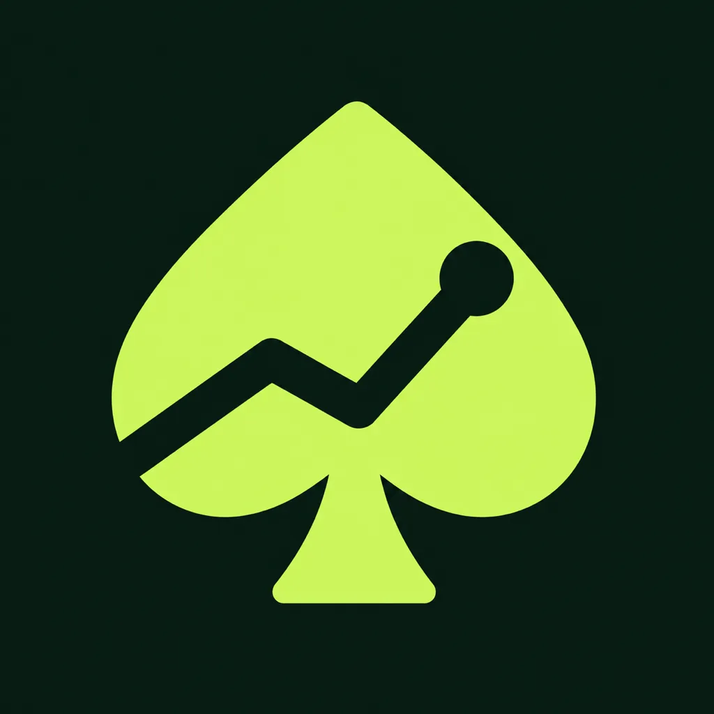 Poker Log app icon: a lime spade with a rising chart